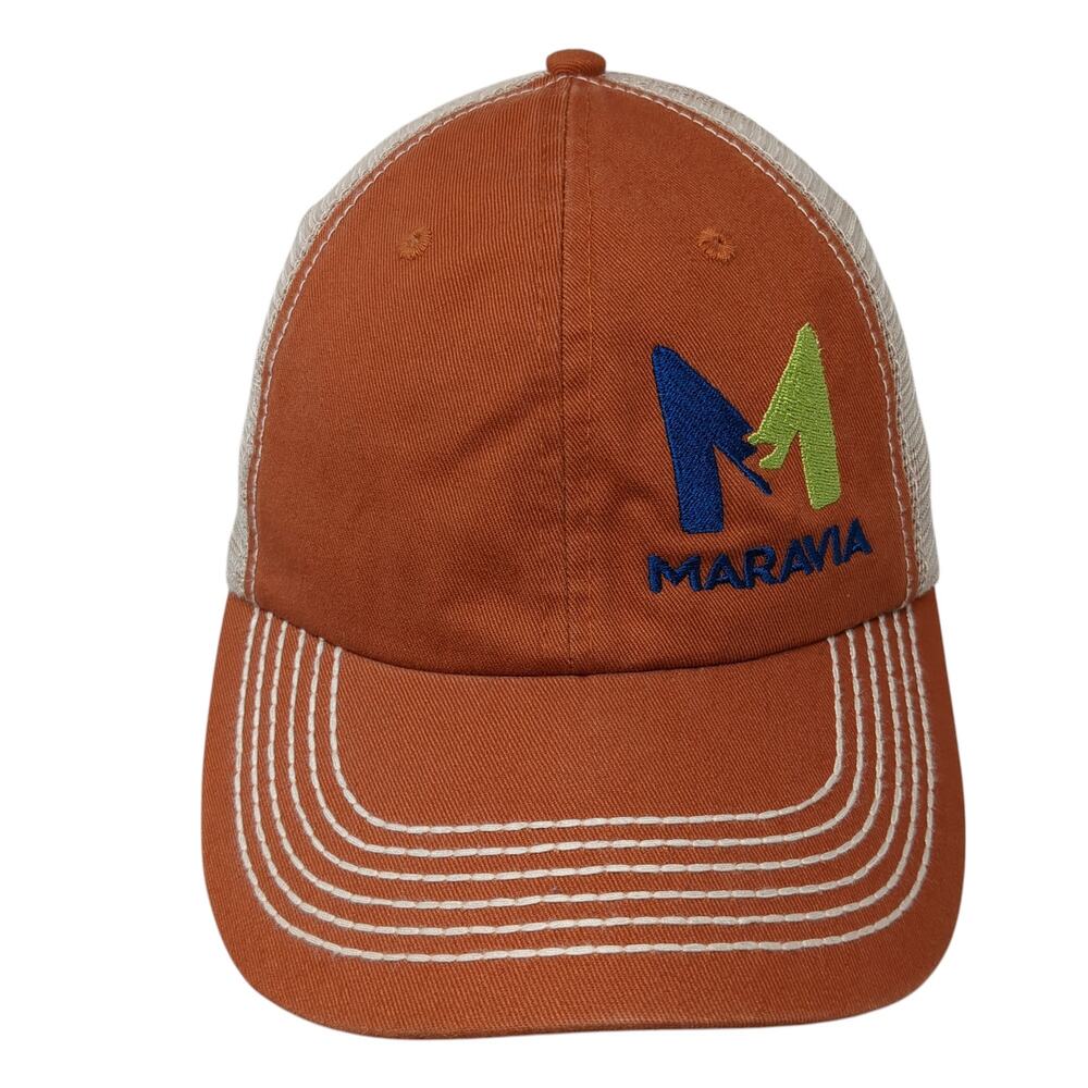 Maravia Strapback Trucker Hat Brown OS Adjustable Mesh Back Quake City Caps
